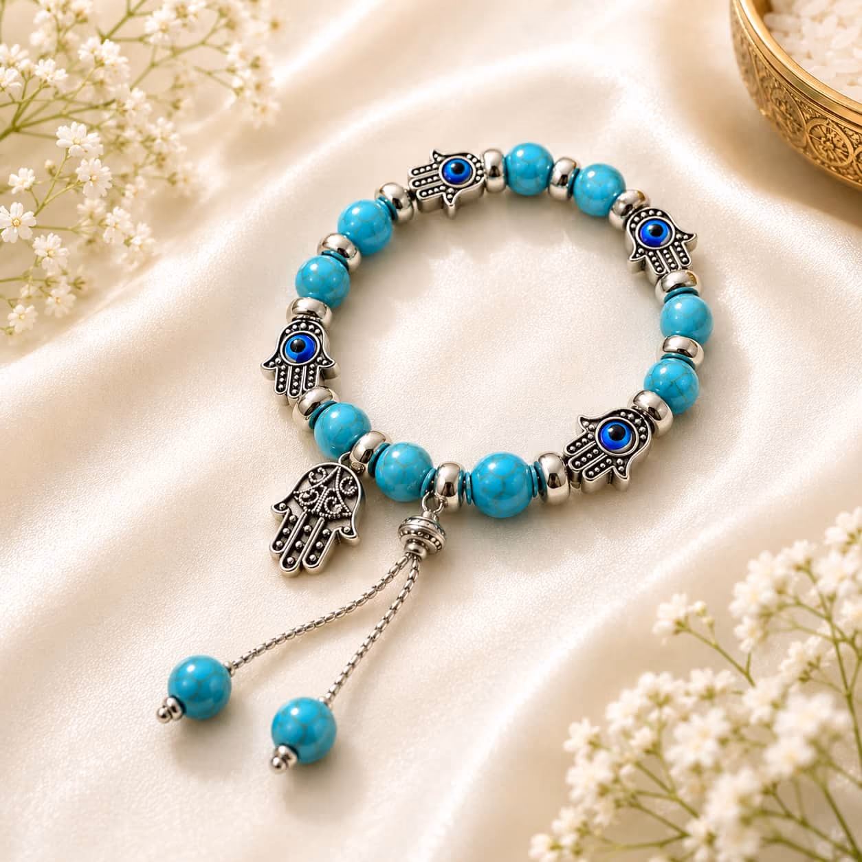 Hamsa Evil Eye Bracelet Rakhi